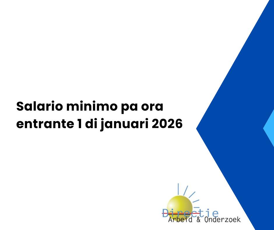 Departamento di Labor y Investigacion (DAO) ta anuncia introduccion di salario minimo, pa ora, entrante 1 di januari 2026.
