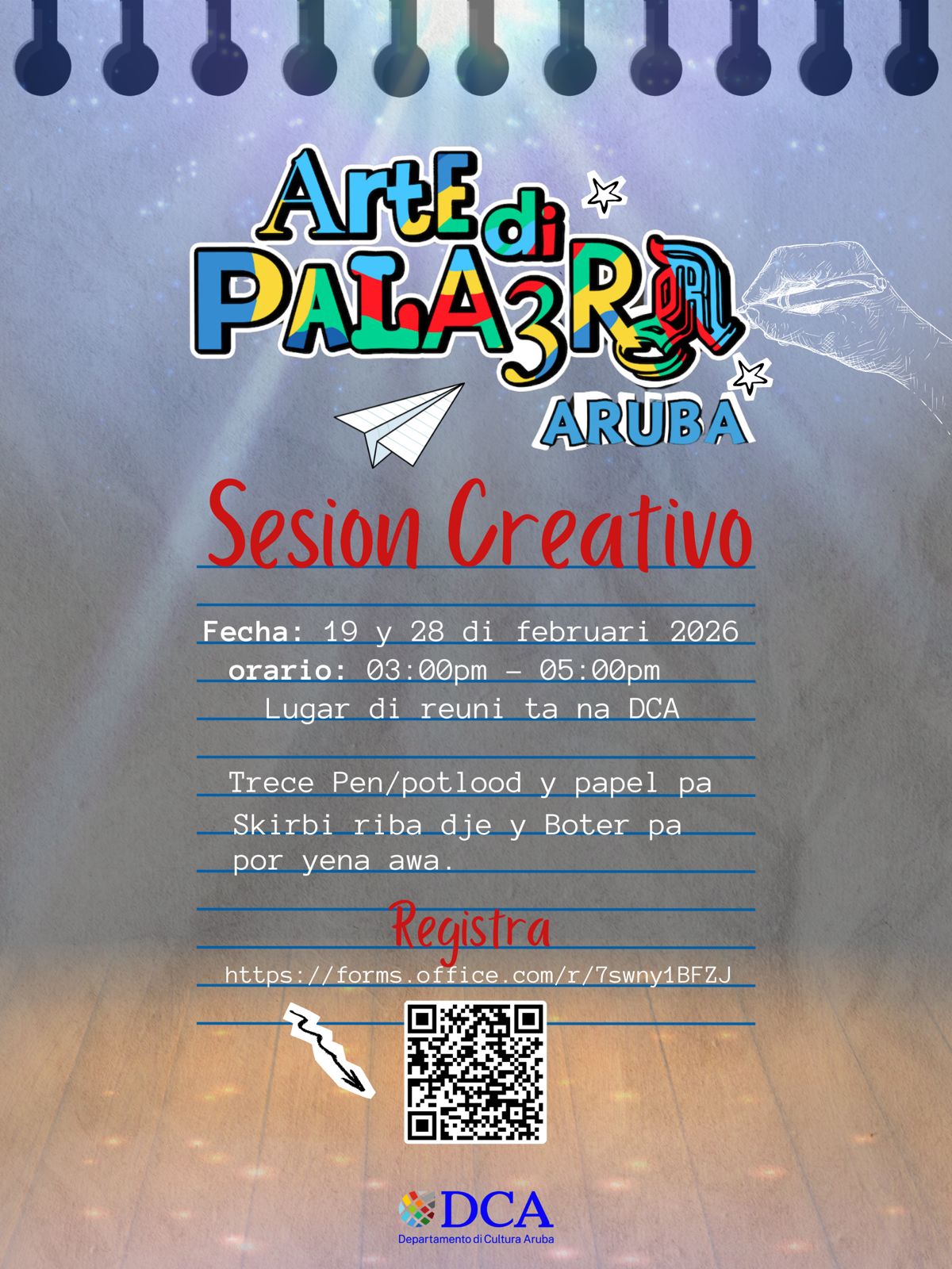 Sesion creativo – Arte di Palabra Aruba 2026
