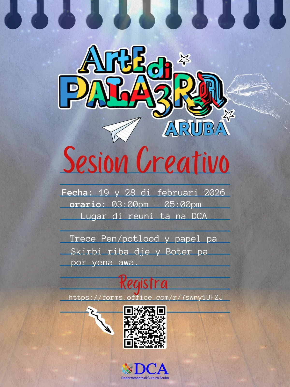 Sesion creativo – Arte di Palabra Aruba 2026
