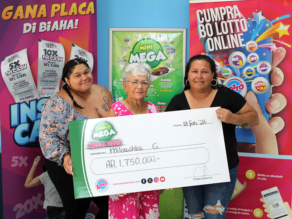 Aruba a conoce e prome miyonario pa 2026 cu Lotto