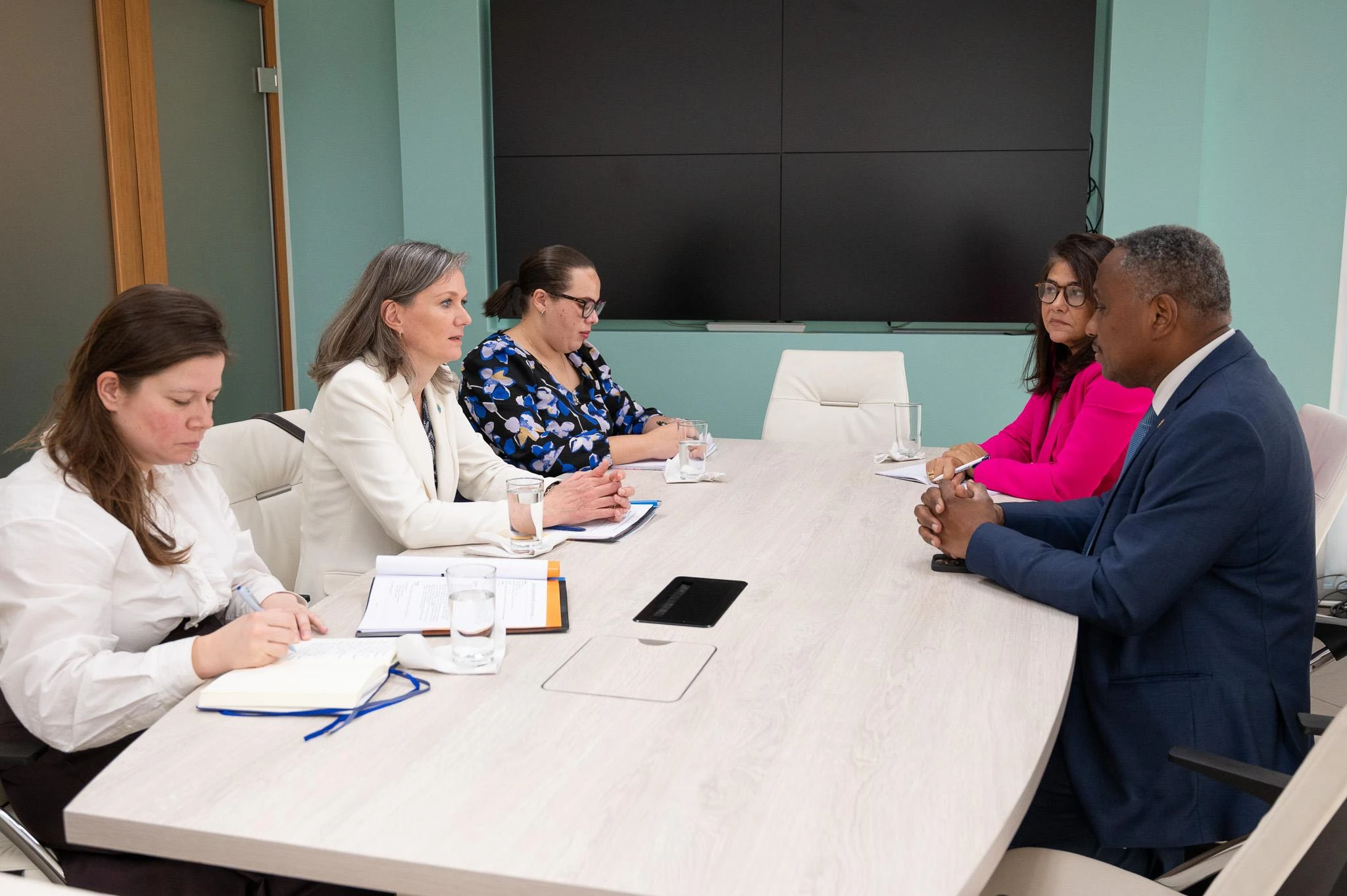 Representante Permanente di Nacionnan Uni ta haci bishita di introduccion cerca Minister Dowers