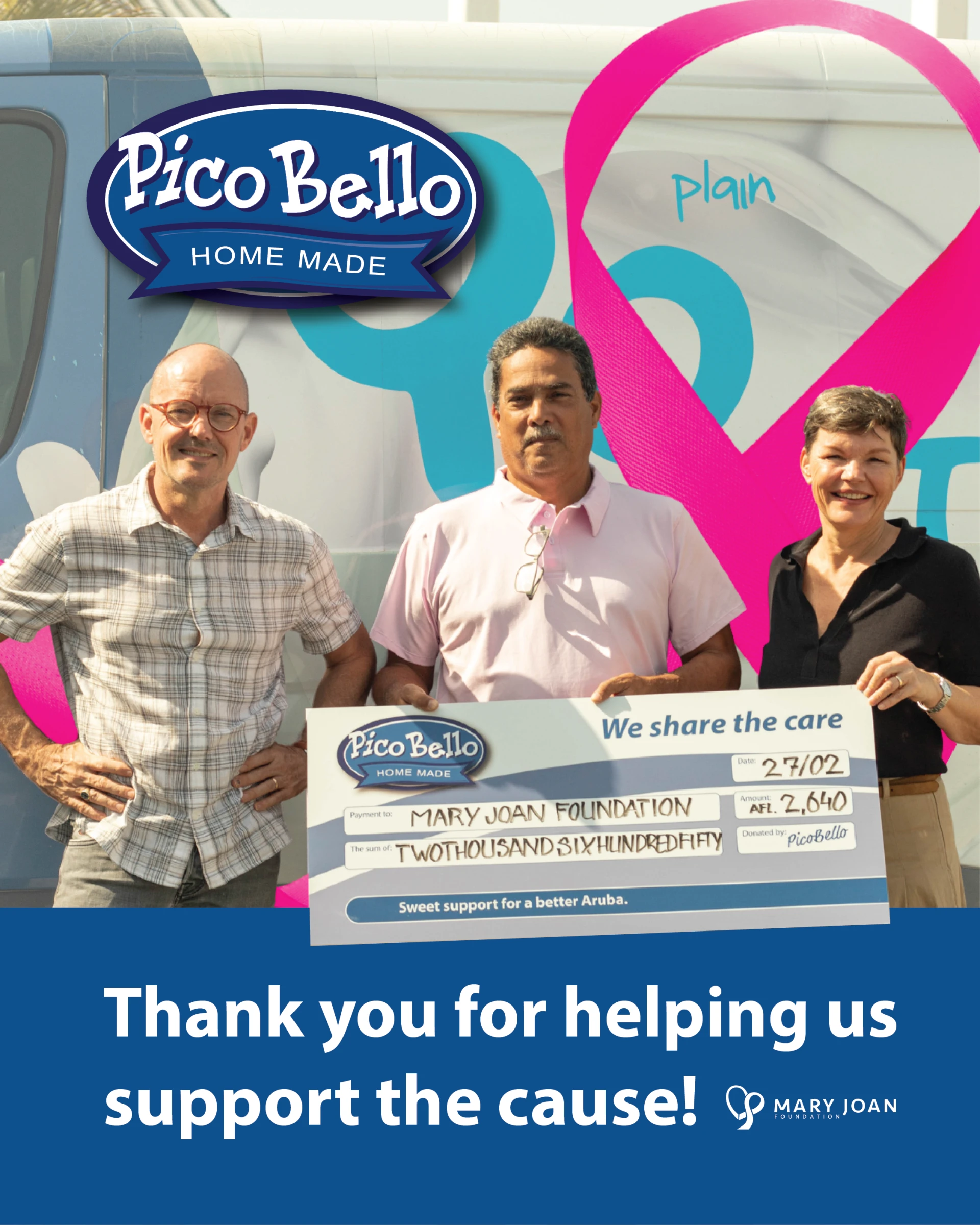 Pico bello a recauda AFL 2,640 pa e Maryjoan Foundation