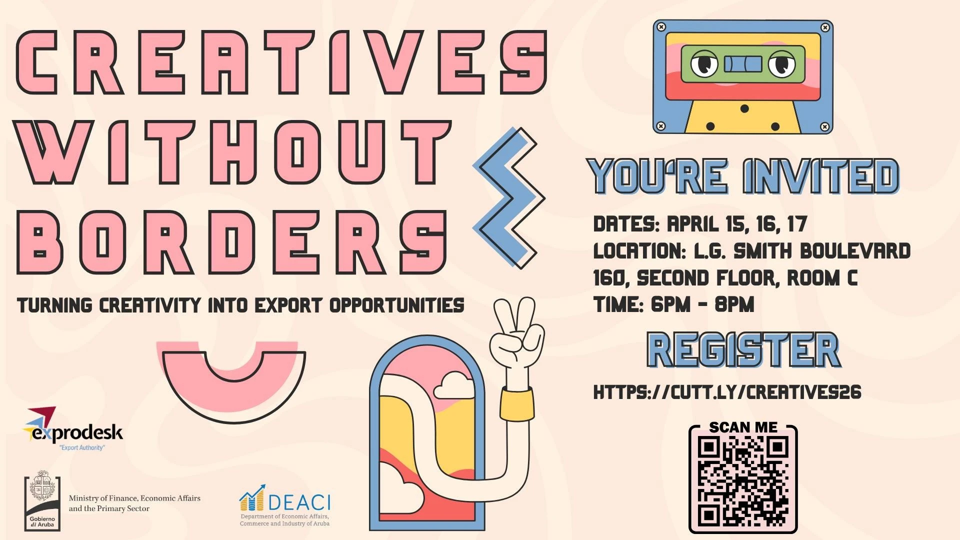 Minister Geoffrey Wever: ta invita esnan activo den e sector creativo y esnan interesa pa cuminsa, pa aplica pa e workshop di DEZHI y ExproDesk “Creatives Without Borders”