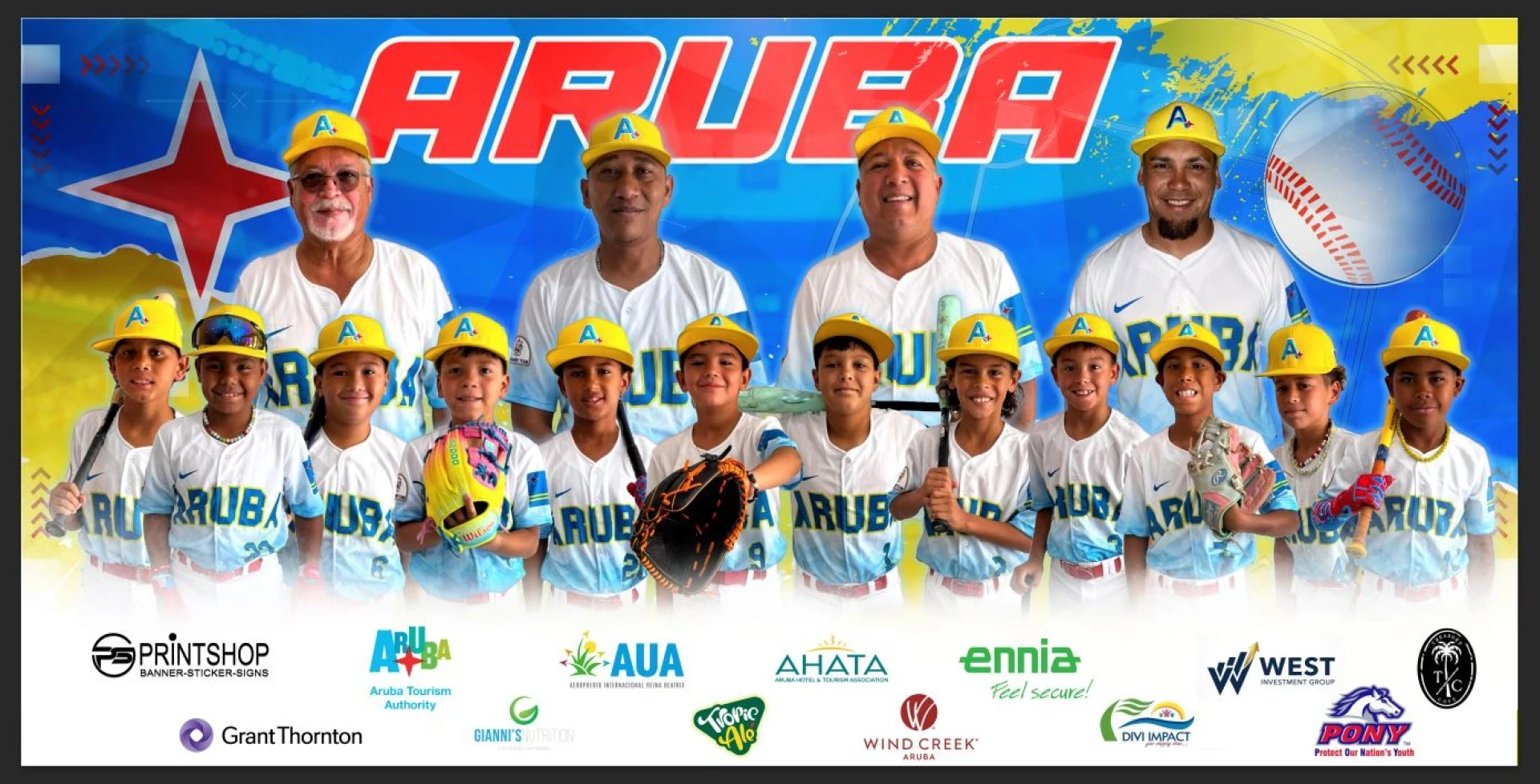 Seleccion di Aruba Mustang 9U a sali campeon di e torneo na Costa Rica