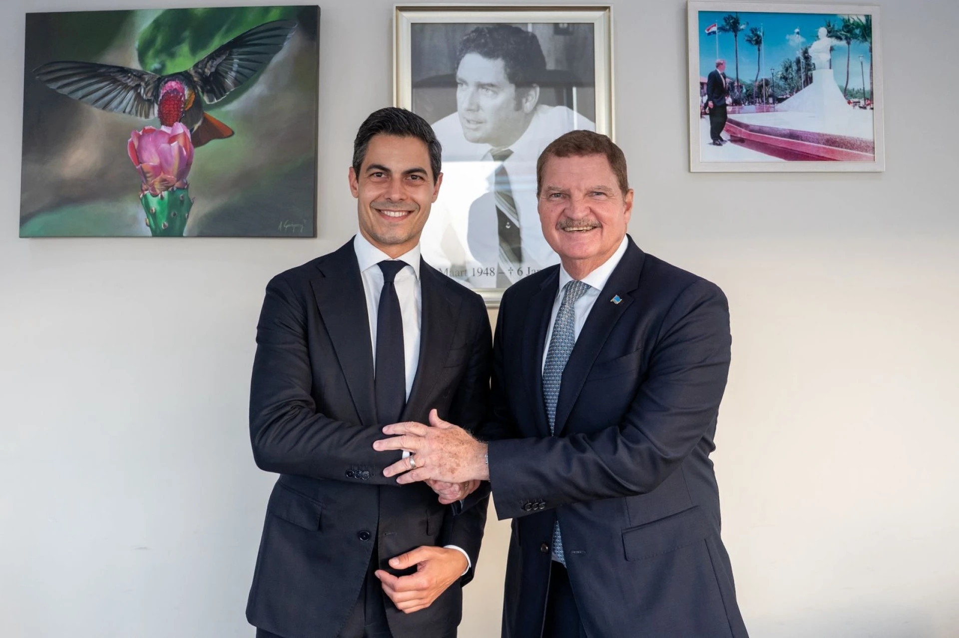 Prome Minister di Hulanda Rob Jetten ta realisa su prome bishita oficial na Aruba