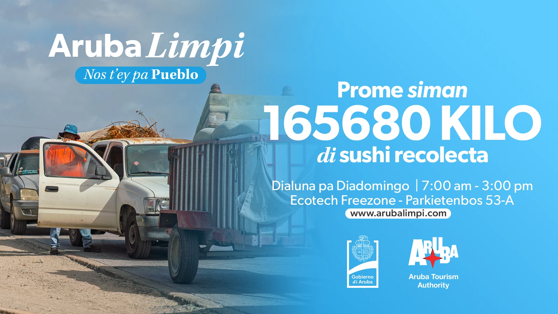 Mas cu 165 mil kilogram di desperdicio colecta den prome siman di Zona di Desperdicio